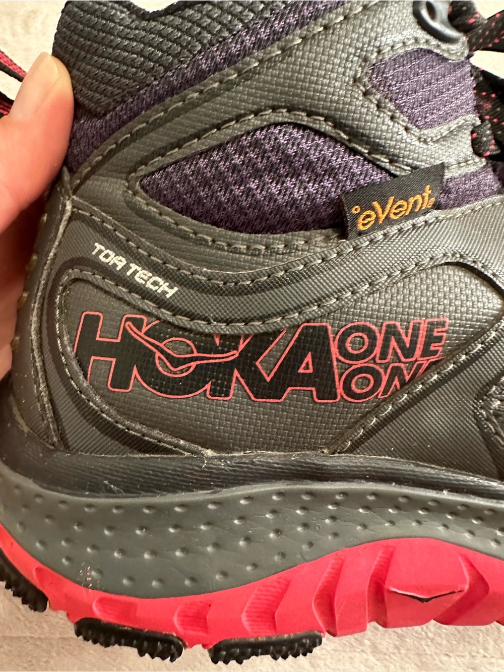 Women's Hoka One One Black Hiking Trail Running Shoes/Boots Size 7 - Picture 9 of 14